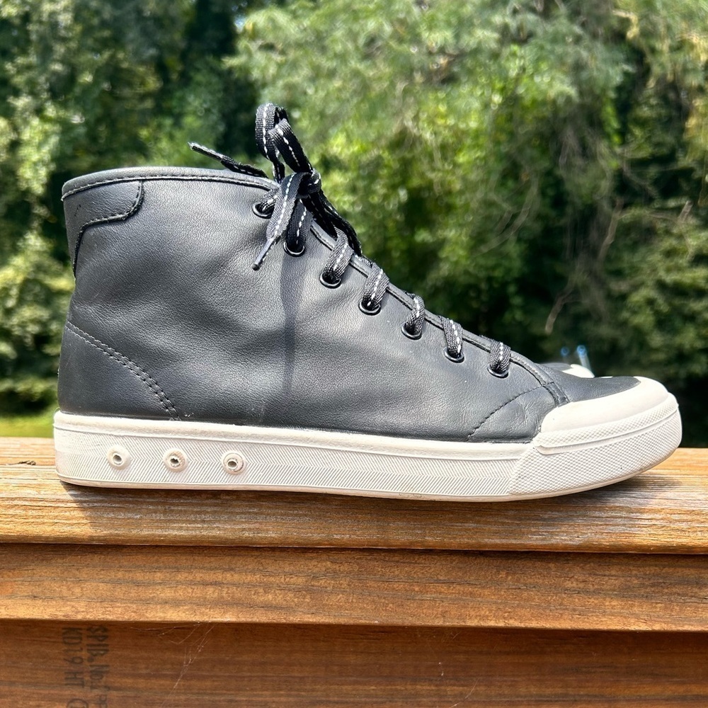 Rag & Bone Standard Issued Black High Top Leather Sneakers Shoes